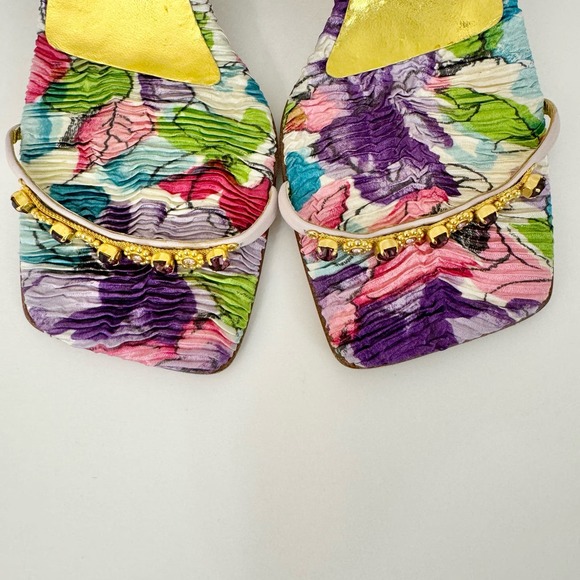 Giuseppe Zanotti Jeweled Crystal Floral Sandal Kitten Heel Slip-On 38.5 / US 8.5 - Picture 4 of 13